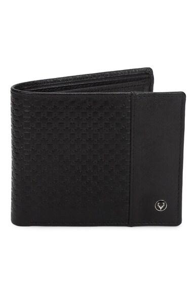Men Black Textured Leather Wallet