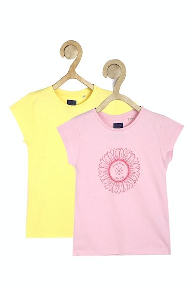 Girls Pink Graphic Print Casual Top