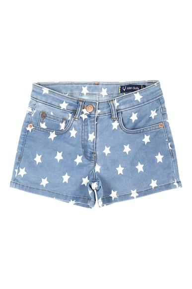 Girls Blue Print Regular Fit Shorts