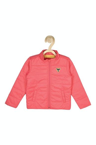 Boys Pink Textured Regular Fit Jacket