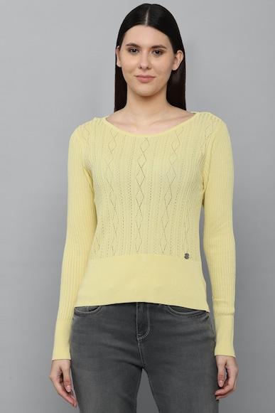 women-yellow-textured-casual-top