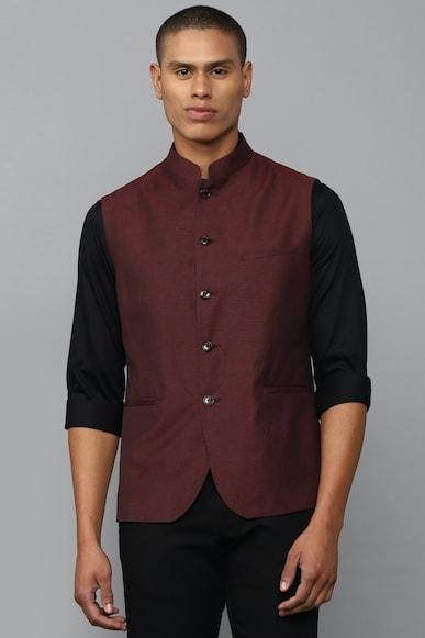men-solid-maroon-party-nehru-jacket
