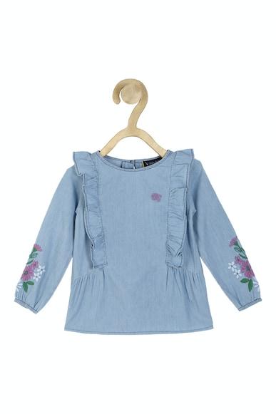 girls-embroidered-regular-fit-blue-top