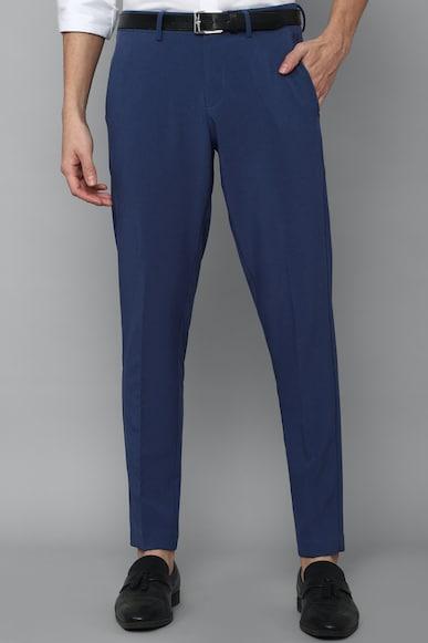 men-blue-slim-fit-textured-casual-trousers