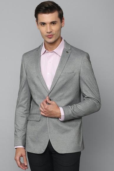 Men Grey Ultra Slim Fit Textured Formal Blazer