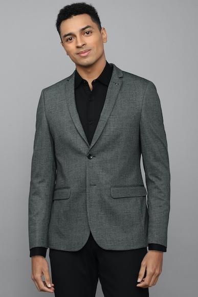 Men Grey Slim Fit Textured Formal Blazer