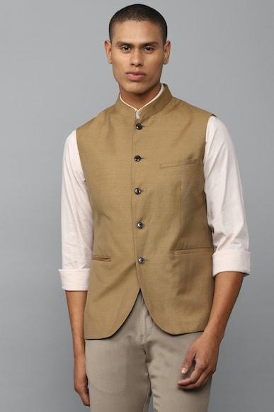 men-solid-brown-party-nehru-jacket