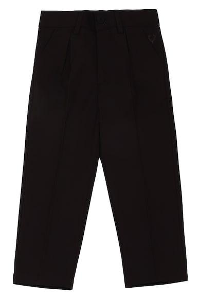 Boys Black Slim Fit Solid Trousers