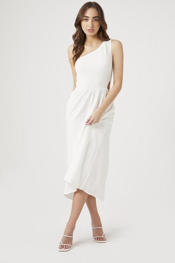 white-midi-dress