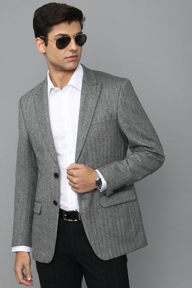 Men Grey Regular Fit Print Formal Blazer