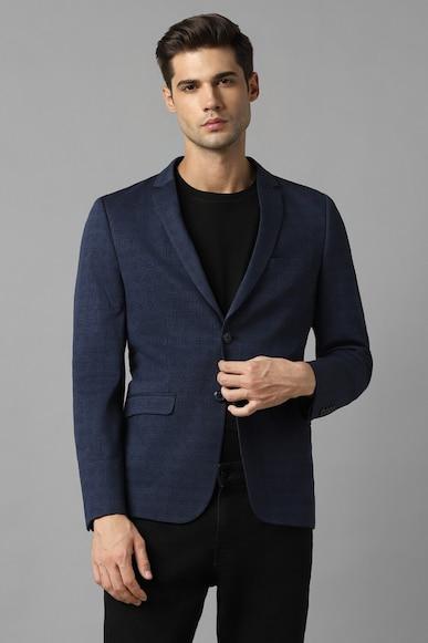 men-navy-super-slim-fit-check-casual-blazer