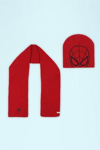 red-printeded-casual-cap-muffler-set