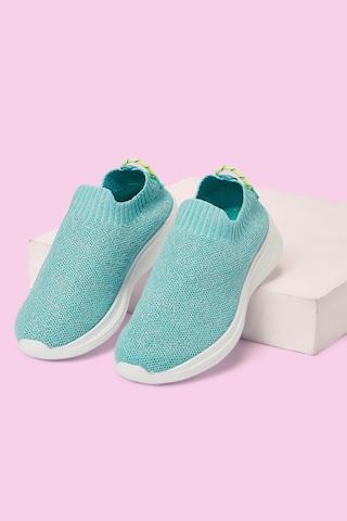 Blue Knitted Sports Girls Sport Shoes