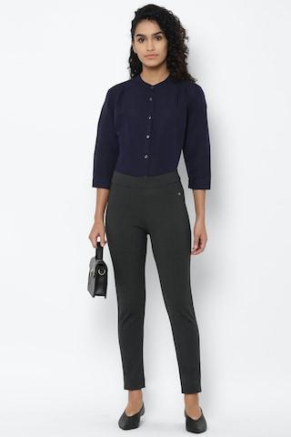 charcoal-textured-ankle-length-casual-women-regular-fit-trouser