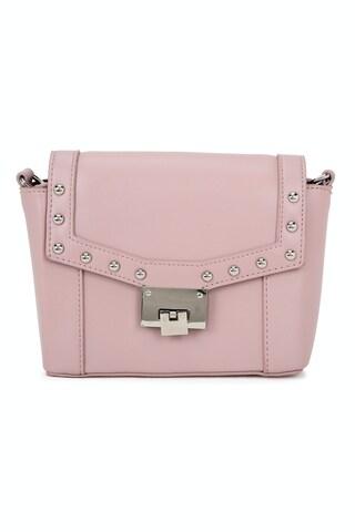 pink-solid-casual-polyurethane-women-sling-bag