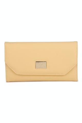 yellow-solid-casual-polyurethane-women-wallet
