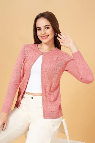 pink-self-design-casual-full-sleeves-round-neck-women-regular-fit-sweater