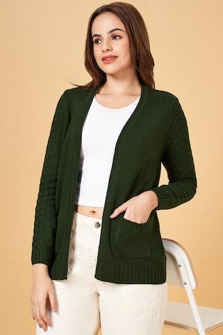 olive-self-design-casual-full-sleeves-v-neck-women-regular-fit-sweater