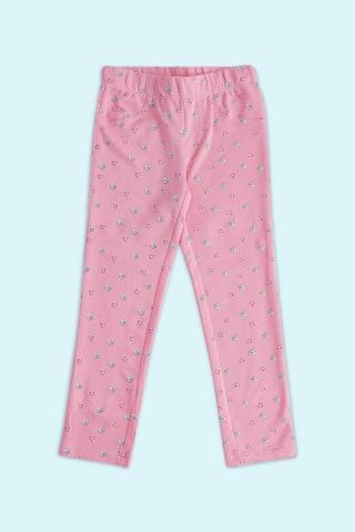 Pink Printed Full Length Casual Girls Regular Fit Jeggings