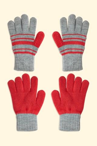 Red Solid Acrylic Gloves