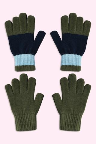 Olive Solid Acrylic Gloves
