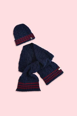 navy-patterned-winter-wear-cap-muffler-set