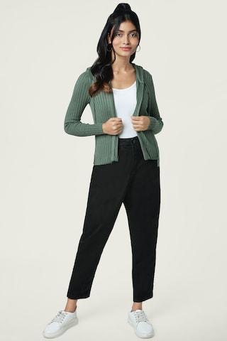 olive-stripe-casual-full-sleeves-regular-hood-women-regular-fit-cardigan