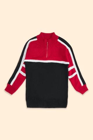 red-color-block-casual-full-sleeves-high-neck-boys-regular-fit-sweater