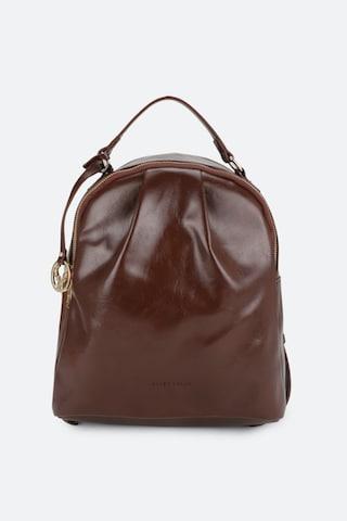 chocolate-solid-casual-polyurethane-women-backpack