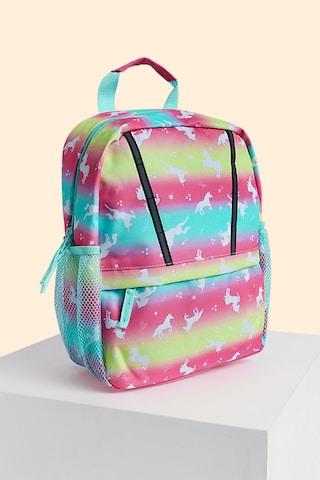 Pink Printeded Casual Polyester Girls Backpack