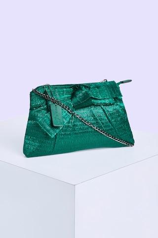 Green Solid Casual Polyester Women Clutch