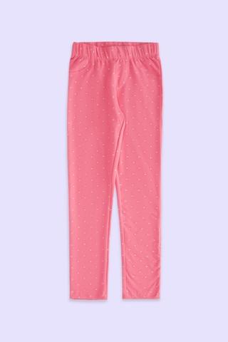 Pink Printed Full Length Mid Rise Casual Girls Regular Fit Jeggings