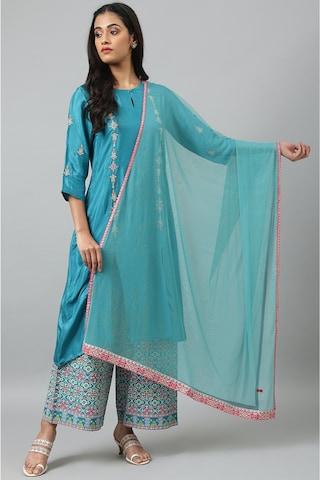 turquoise-solid-polyester-dupatta
