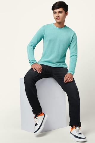light-blue-self-design-casual-full-sleeves-crew-neck-boys-regular-fit-sweater
