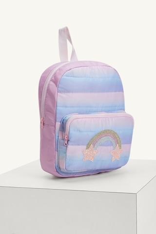 Pink Rainbow Casual Nylon Girls Backpack