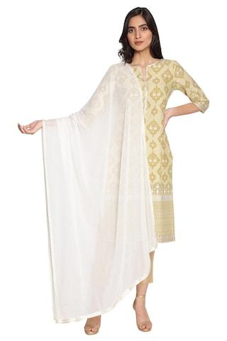 White Solid Polyester Dupatta