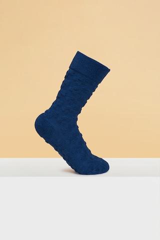 Medium Blue  Cotton Polyester Spandex Socks