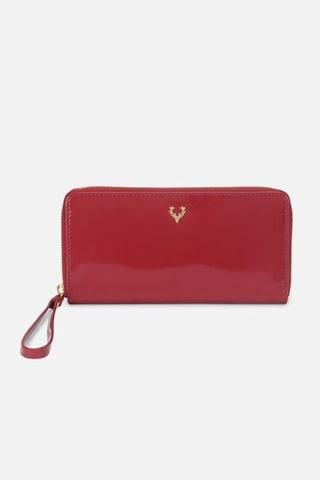 red-solid-casual-polyurethane-women-wallet