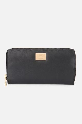 black-solid-casual-polyurethane-women-wallet