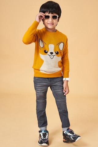 yellow-self-design-sweater