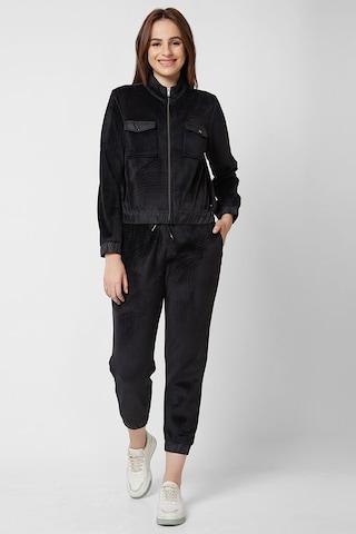 black-solid-ankle-length-casual-women-regular-fit-track-pants