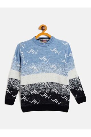 Light Blue Print Sweater