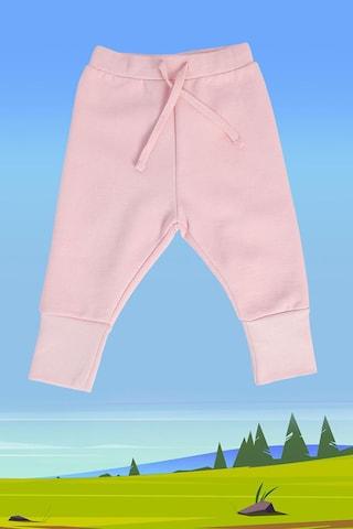 Pink Solid Full Length Casual Girls Regular Fit Jogger Pants