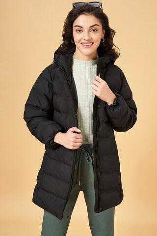Black Quilted Casual Full Sleeves  Women Comfort Fit  Jacket
