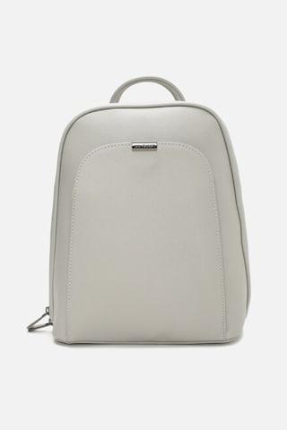 light-grey-solid-casual-polyurethane-women-backpacks
