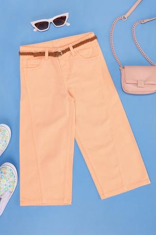 peach-solid-cotton-girls-regular-fit-jeans