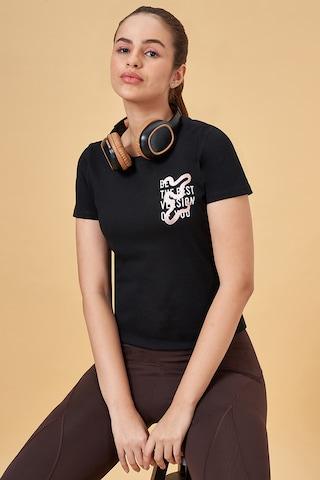 black-solid-cotton-women-regular-fit-t-shirts