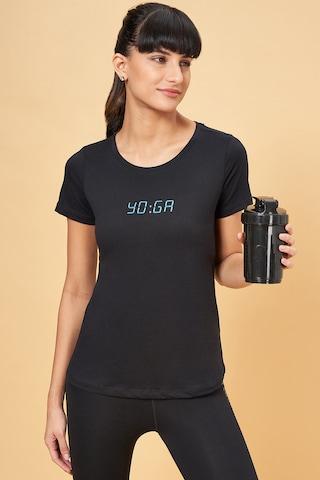 black-solid-cotton-women-regular-fit-t-shirts