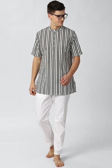 men-white-stripe-casual-kurta