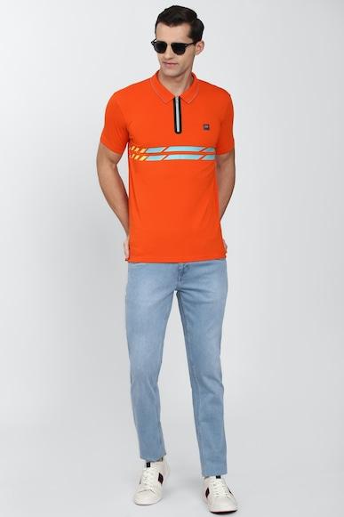 men-orange-solid-polo-neck-polo-t-shirts